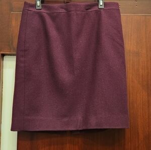 J. Crew Wool Rich Burgundy Mini Pencil Skirt